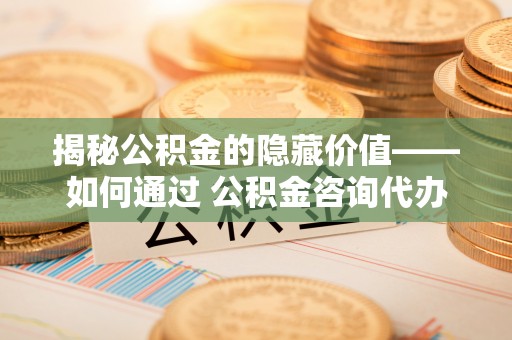 万江揭秘公积金的隐藏价值——如何通过 公积金咨询代办提取 优化财富管理