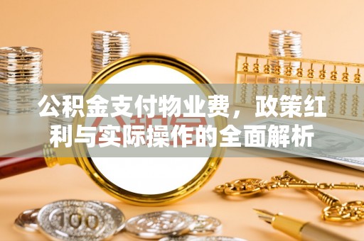 万江公积金支付物业费，政策红利与实际操作的全面解析