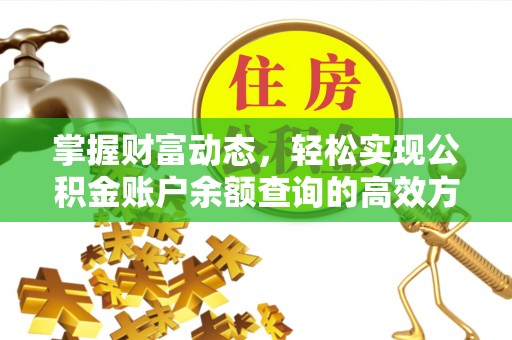 万江掌握财富动态，轻松实现公积金账户余额查询的高效方法