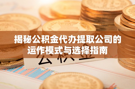 万江揭秘公积金代办提取公司的运作模式与选择指南