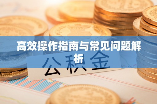 万江高效操作指南与常见问题解析