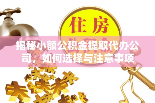 万江揭秘小额公积金提取代办公司，如何选择与注意事项