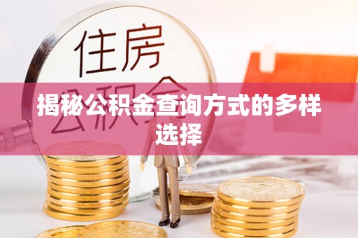 万江揭秘公积金查询方式的多样选择