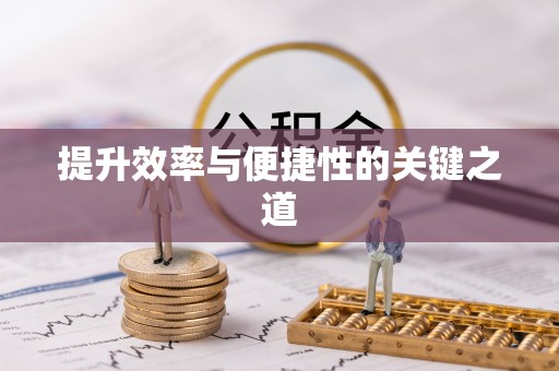 万江提升效率与便捷性的关键之道