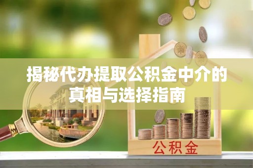 万江揭秘代办提取公积金中介的真相与选择指南