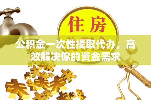 万江公积金一次性提取代办，高效解决你的资金需求