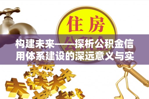 万江构建未来——探析公积金信用体系建设的深远意义与实践路径