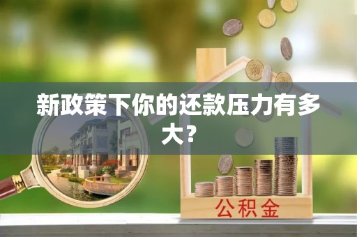 万江新政策下你的还款压力有多大？